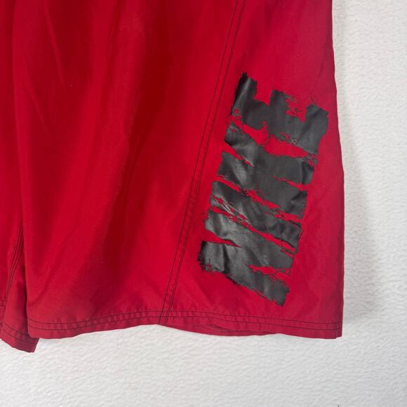 Vintage 90’s Nike Men’s Sz XXL Center Swoosh Swim Trunks Red Swimming - Picture 4 of 8